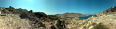 Panorama an der Celsus-Bibliothek in Ephesos, Türkei