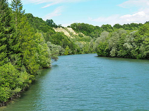Steile Hänge am Lech