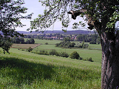 Würmtalradweg: Blick auf Hausen