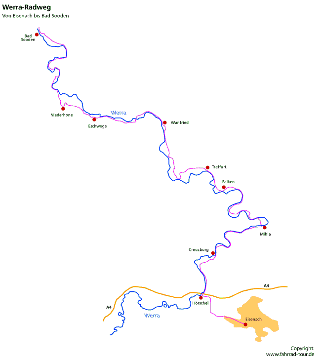 Karte Weserradweg Etappe 3