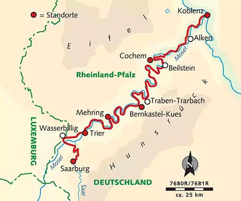 Karte Saar-Moselradweg
