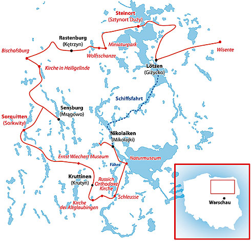 Karte Radtour Rund Masuren Individuell